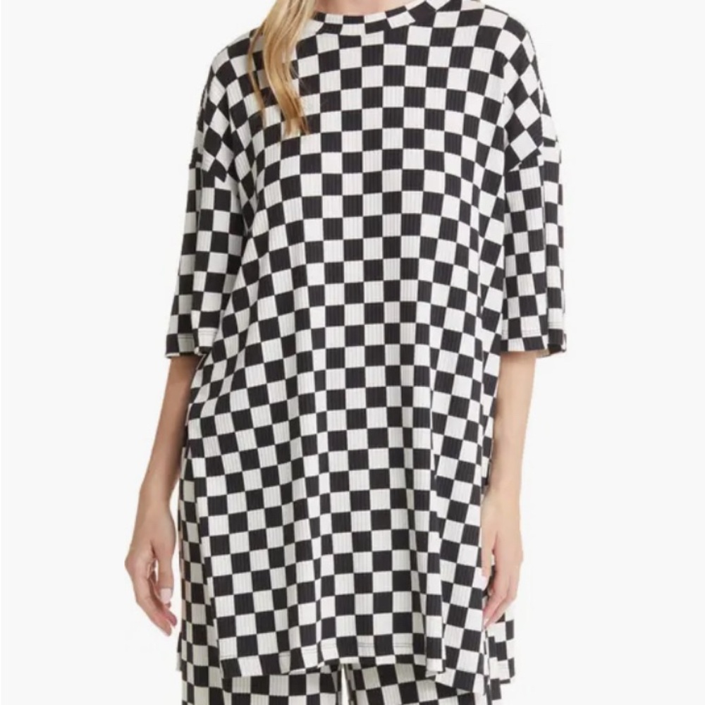 Dressed in LALA Black and White Checkered Top